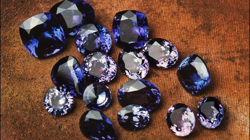 TANZANIA - JUNE 01:  Tanzanite : The Blue Diamond Of The Masai On January 6Th, 2002, Tanzania. In Idar-Oberstein, Marco Ferreira'S Second Collection, Cut In Germany. The Best Of The Stones Will Sell For Prices Ranging From 400 To 1,500 Dollars Per Carat.  (Photo by Patrick AVENTURIER/Gamma-Rapho via Getty Images)